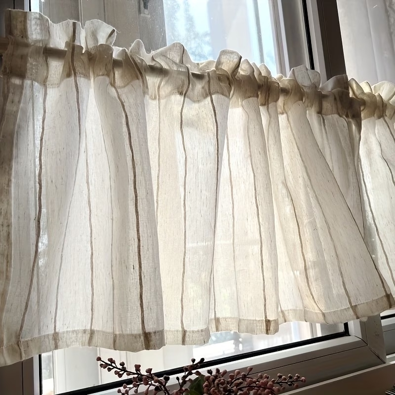 Commercial Kitchen Canopy - Однопанельная винтажная полосатая штора под лен