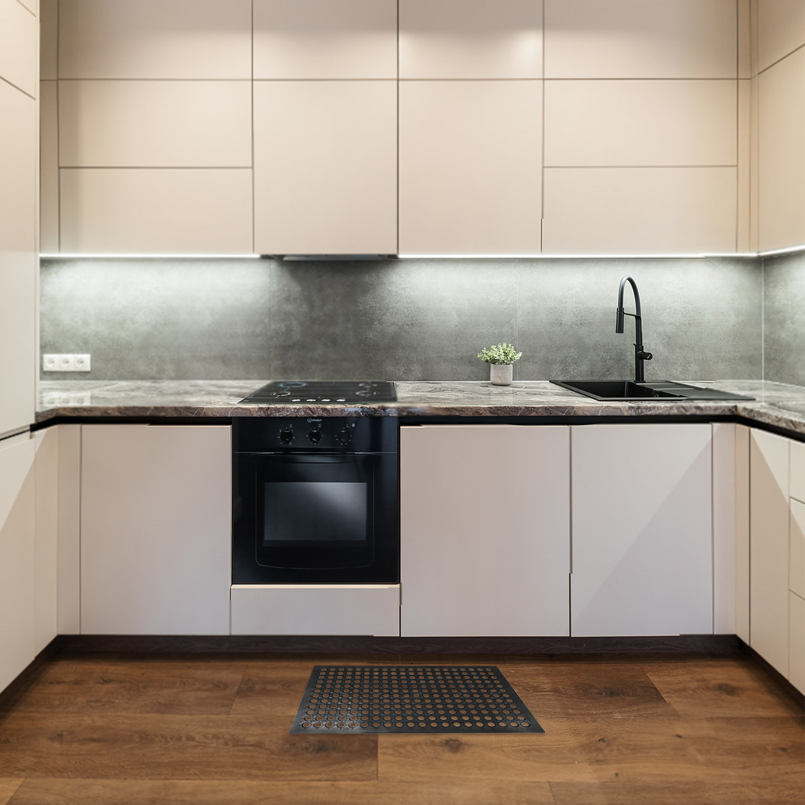 Kitchen Flooring Commercial - Резиновый нескользящий кухонный коврик, водонепроницаемый, прочный,