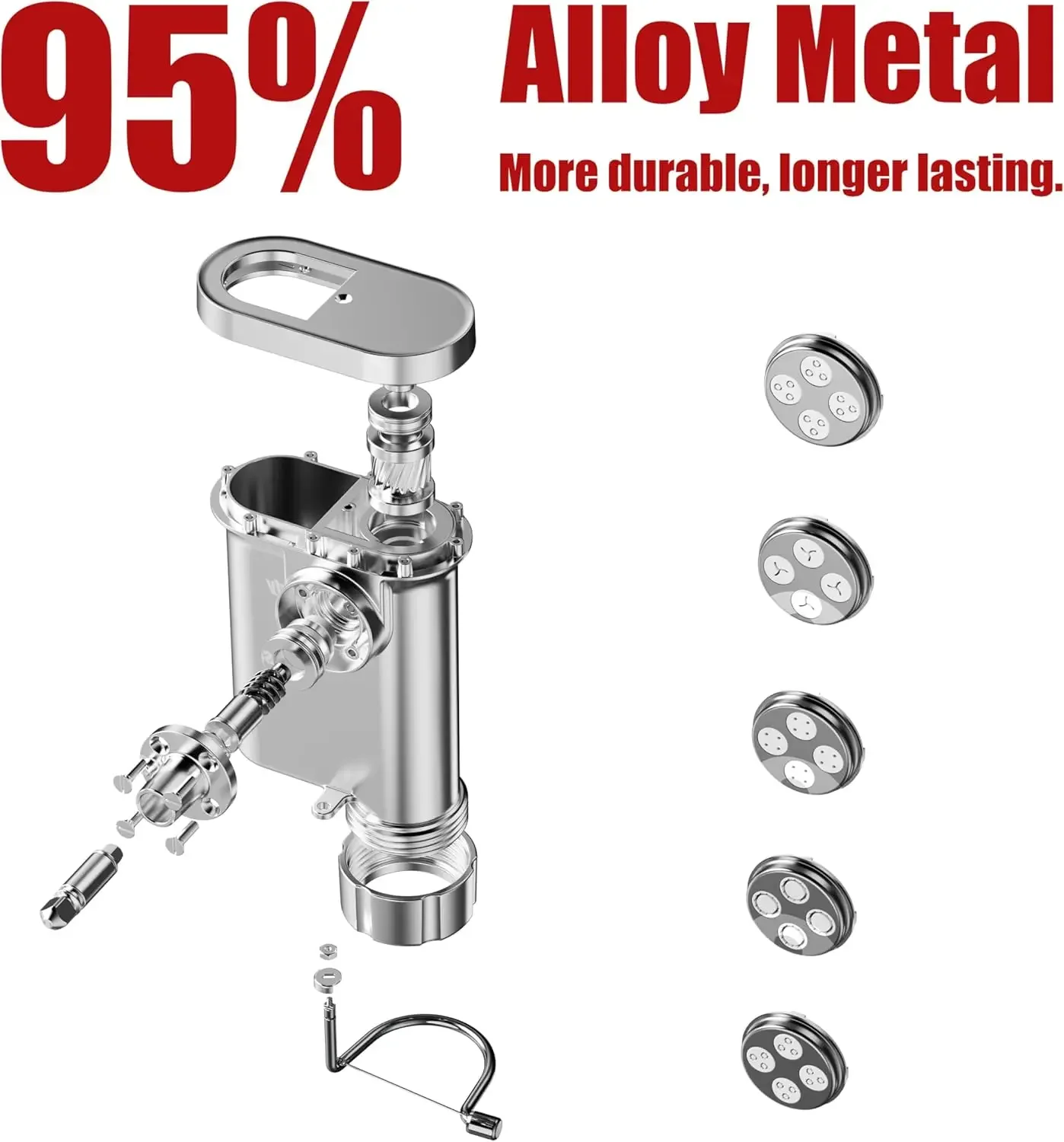 Commercial Kitchen Aid Mixer - Прочная металлическая насадка для приготовления пасты,